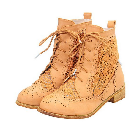 Vintage Floral Embroidery Round Toe Ankle Bootie